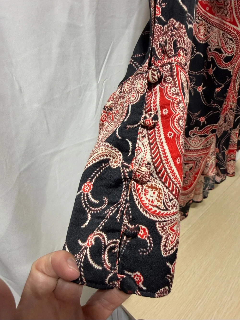 Paisley Print Black & Red Women’s Tunic Top